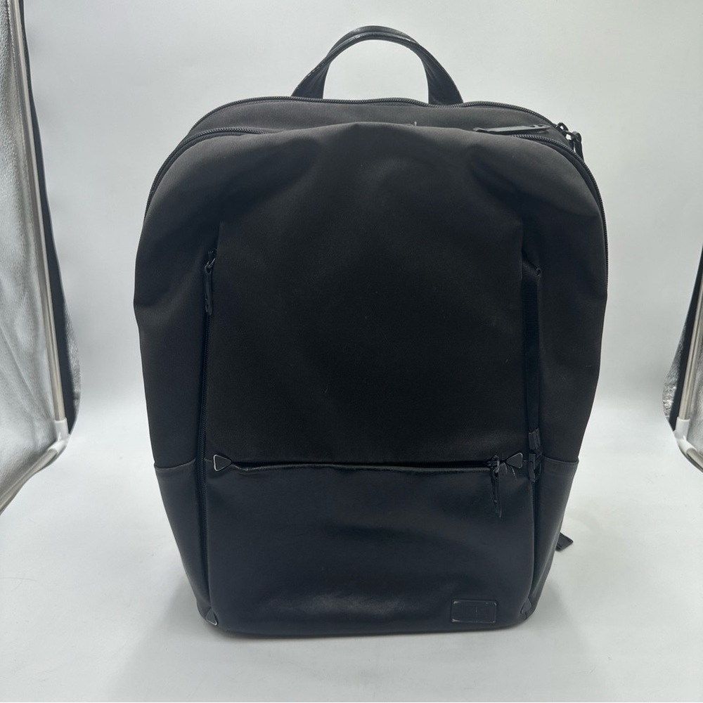 TUMI Tahoe Butler Backpack Black Leather Nylon Laptop Travel Bag